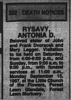 RYSAVY, Antonia Death Notice